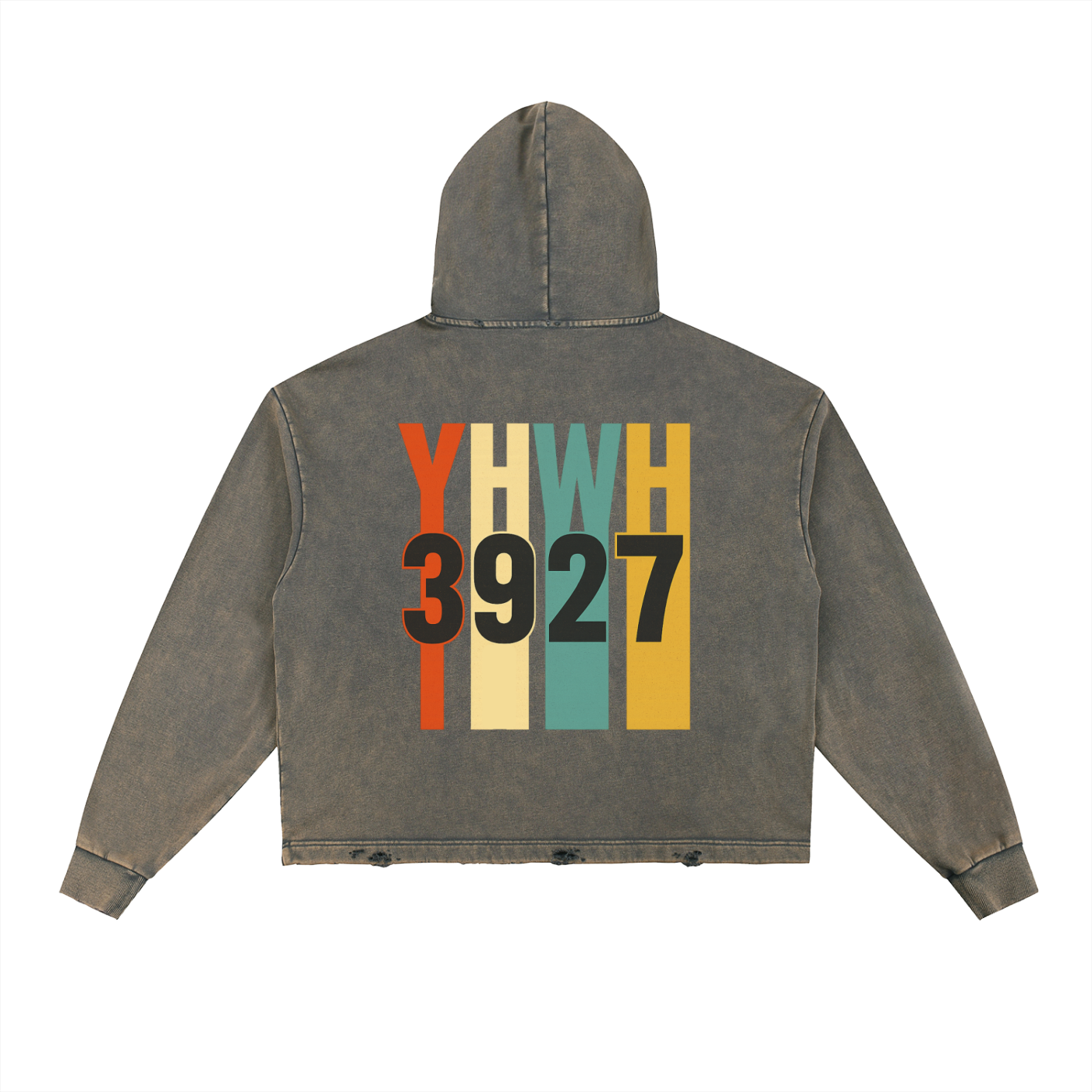 YHWH (Back) Frayed-Hem Hoodie