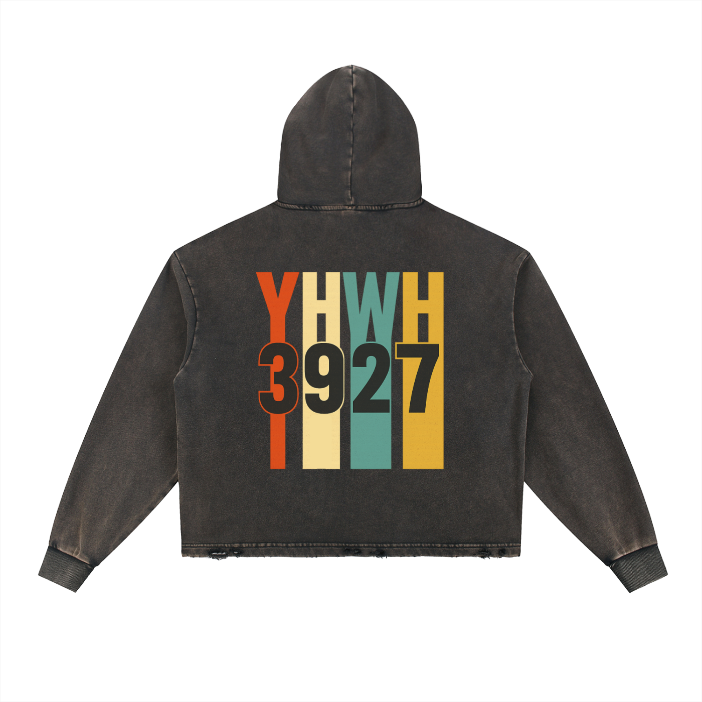 YHWH (Back) Frayed-Hem Hoodie